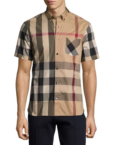 men's burberry flip cuff shirt short sleeve|burberry shirts for men.